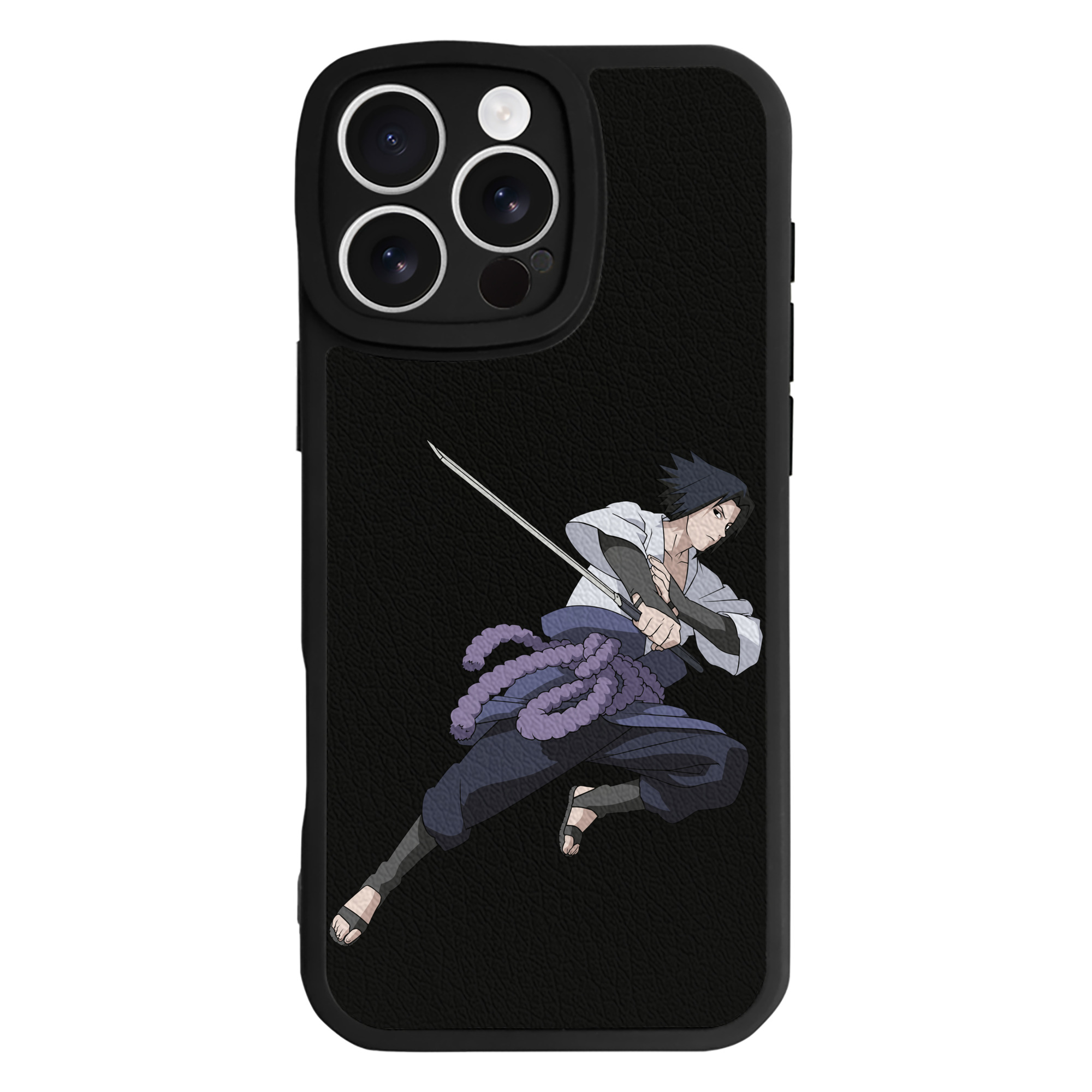 （画像用） NARUTO -ナルト- うちは サスケ Uchiha Sasuke 【iPhone 16シリーズ対応】シリコンスマホケース（レザー調） 材質：シリコン